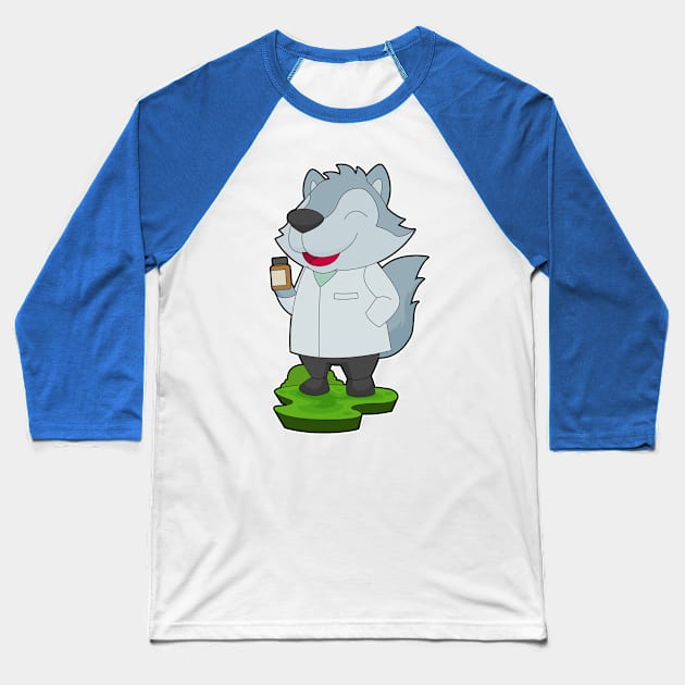 Wolf Doctor Medicine Baseball T-Shirt by Markus Schnabel